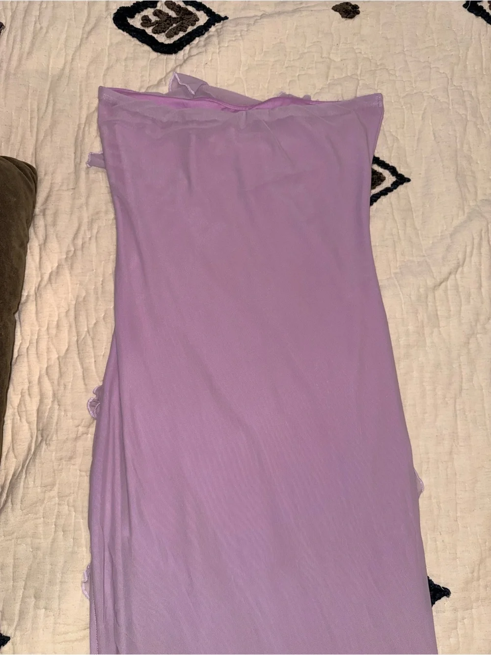Lilac Ruffle Mesh Slip Dress - Picture 6 of 6